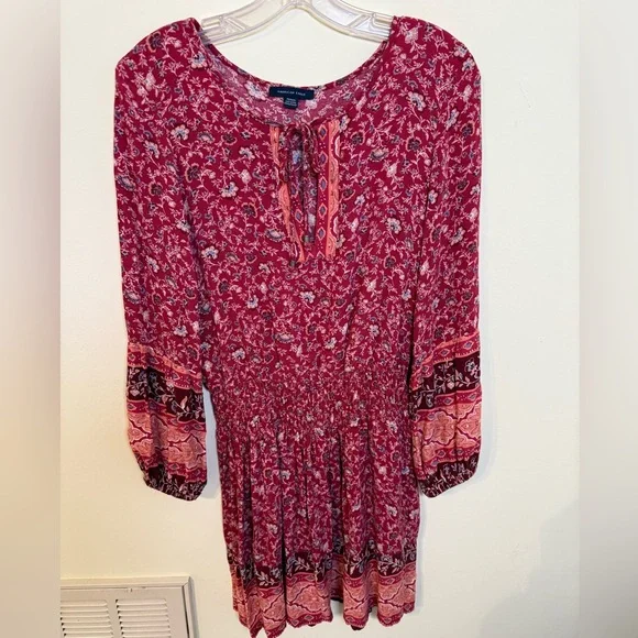 American Eagle Red Long Sleeve Dress *GREAT USED CONDITION* - Picture 3 of 11
